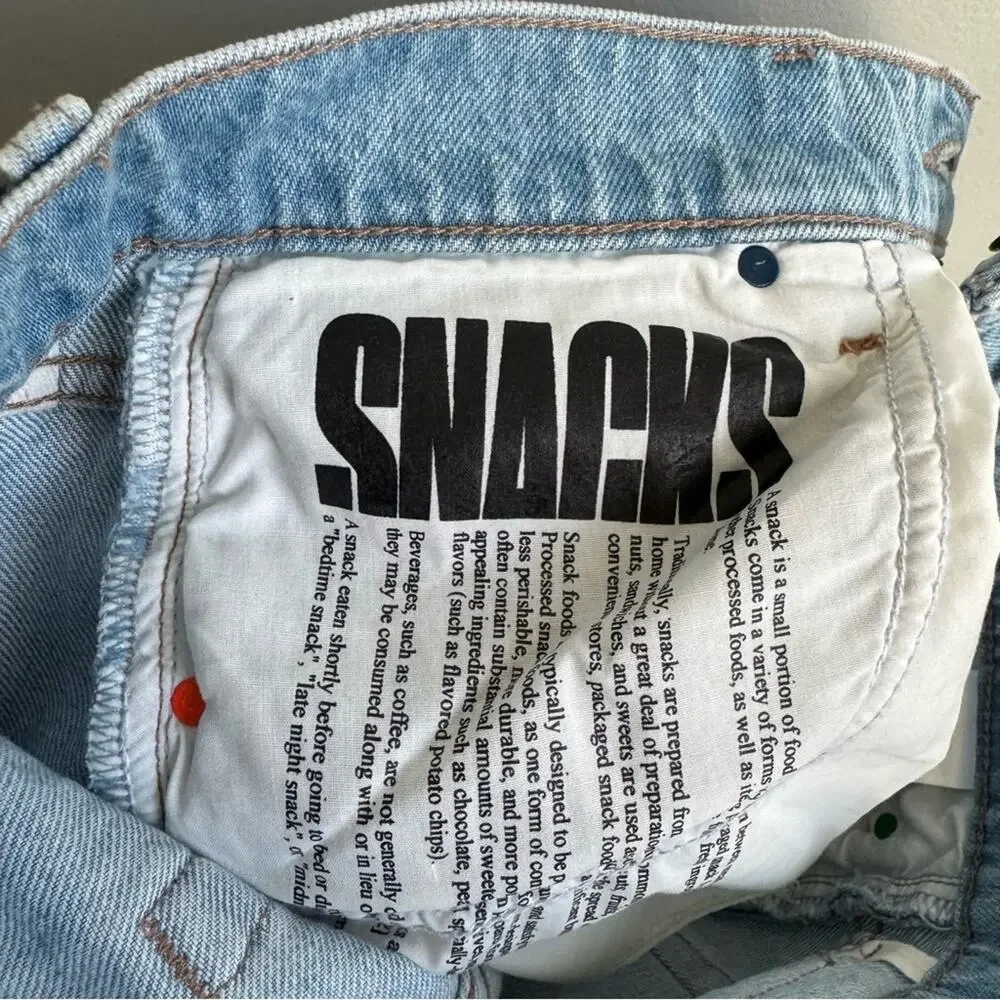 MOTHER SNACKS! The Fun Dip Puddle Wide Leg Jeans in Lots of Nibbles Size 26